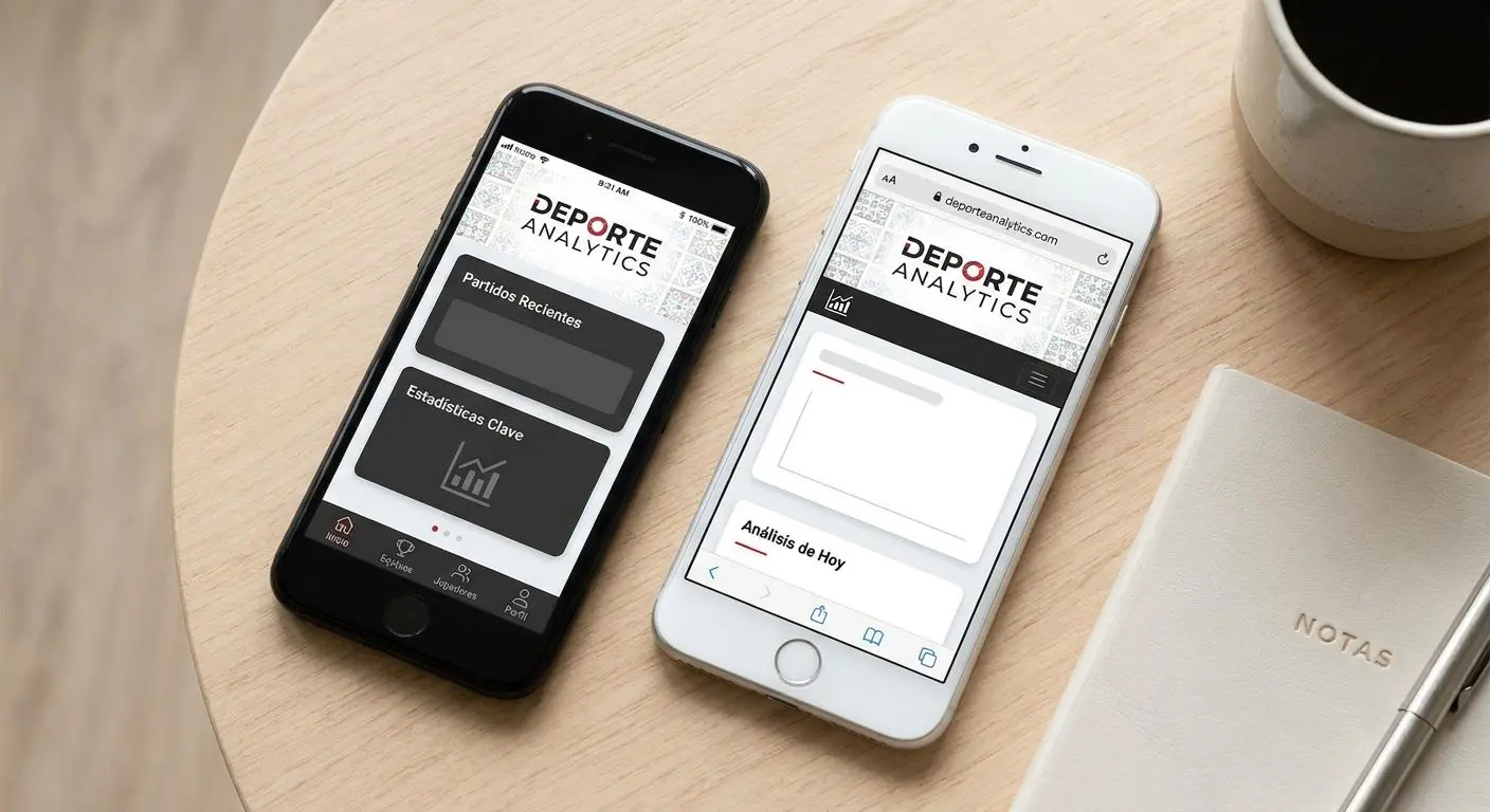 Comparación entre app móvil y versión web móvil en smartphone