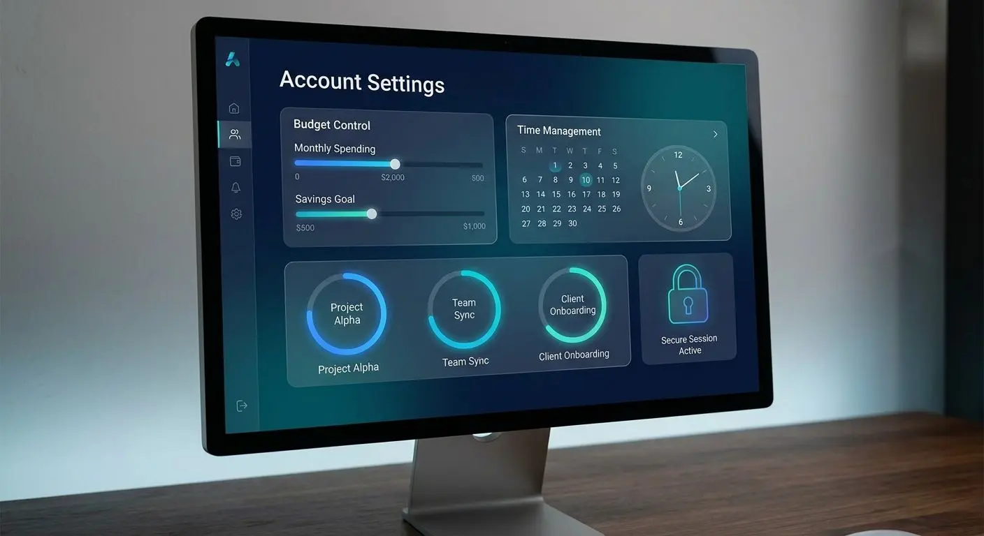 Panel abstracto de configuración de límites y control de presupuesto