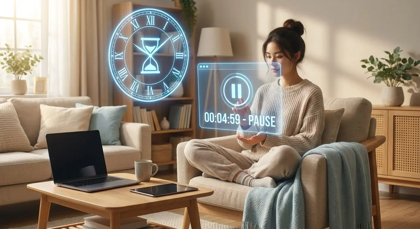 Control del tiempo con reloj y pausa durante una sesión